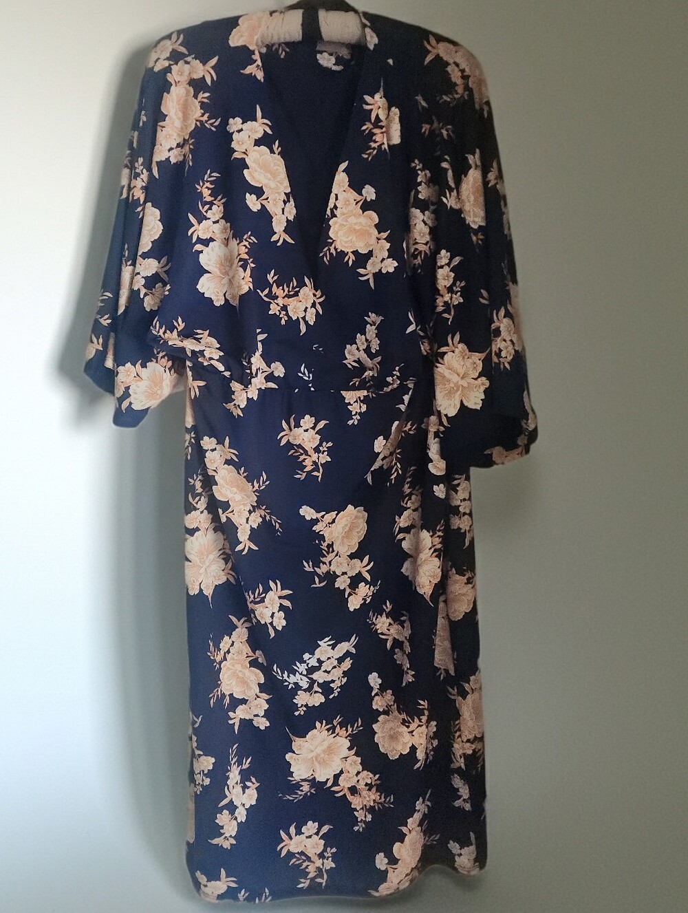 Floral Kimono Sleeve Midi Dress